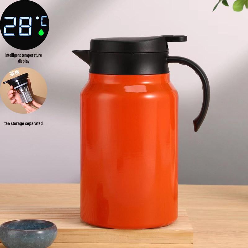 Insulated 1500ML Tea Pot with Divider, Slow Brew Kettle, Large Capacity Thermos for Home