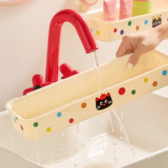 Storage Rack Vacuum Suction Cup Storage Rack Wall Mounted Space Saving Organizer with Hollow Drainage Design Mildew Resistant Bathroom Shelf
