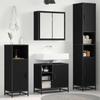 Bathroom Furniture Set 4 Pcs Black Oak Effect Particleboard