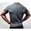 Mens Short Sleeve Solid Color Slim Fit Quick Dry Gym Training T Shirt