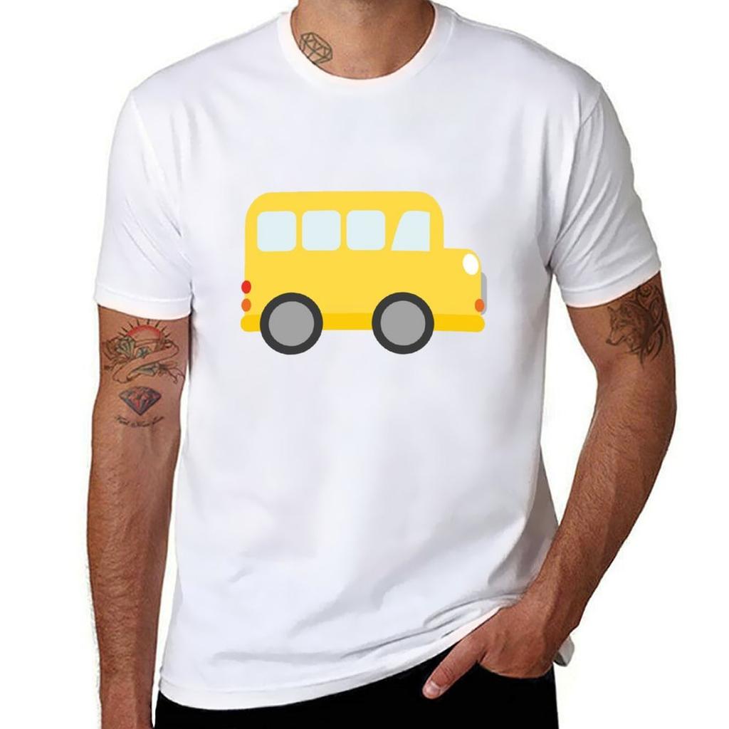 Yellow Bus TShirt Basic Short Sleeve TShirt for Unisex