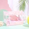 Dollhouse Miniature European Princess Double Bed Simulation Furniture Doll House Bedroom Decor Pretend Play Toys For Kids