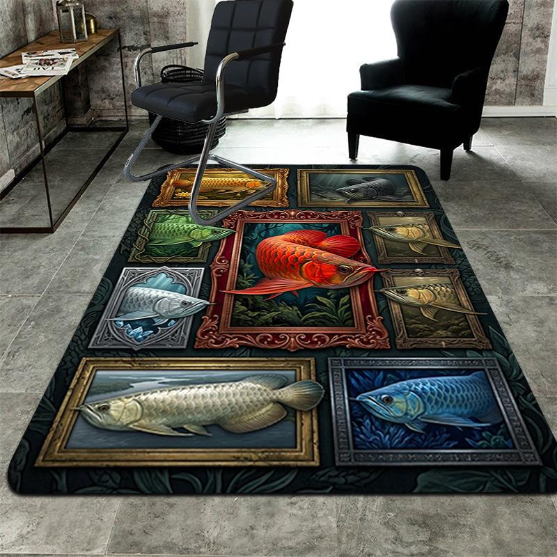 Arowana Collection Pattern Rug Floor Mat for Living Room or Bedroom Soft and Comfortable Carpet a Gift for Birthday and Holiday.