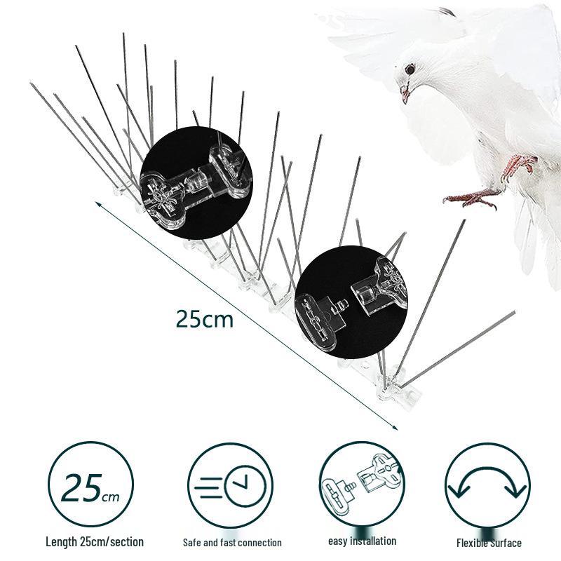 Stainless Steel Anti-Bird & Anti-Cat Climb Spikes, 25cm/50cm Bird Deterrent