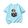 Kinder Katoenen T-shirt Schattige Zak Beagle Puppy Hond Grafisch Ronde Hals Korte Mouw T-shirt Casual Ademend Jongens Meisjes Zomer Top