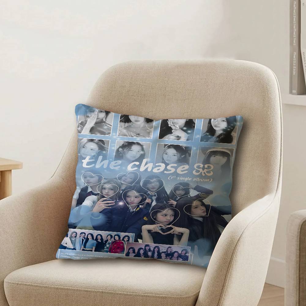 Music Group HHeartsHearts Pillow Covers Cartoon Sofa Decorative Home Doublesided Printing Short Plush Cute Cushion Cover