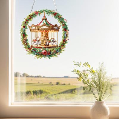 2D/Flat Acrylic DIY Hanging Diamond Art Kits Special Shape Diamond Art Pendant Diamond Painting Set Home Wall Decoration Crafts