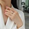 Sterling Moissanite Stackable Ring Women Geometric Design Half-Circle Zirconia Band Fashion OL Style