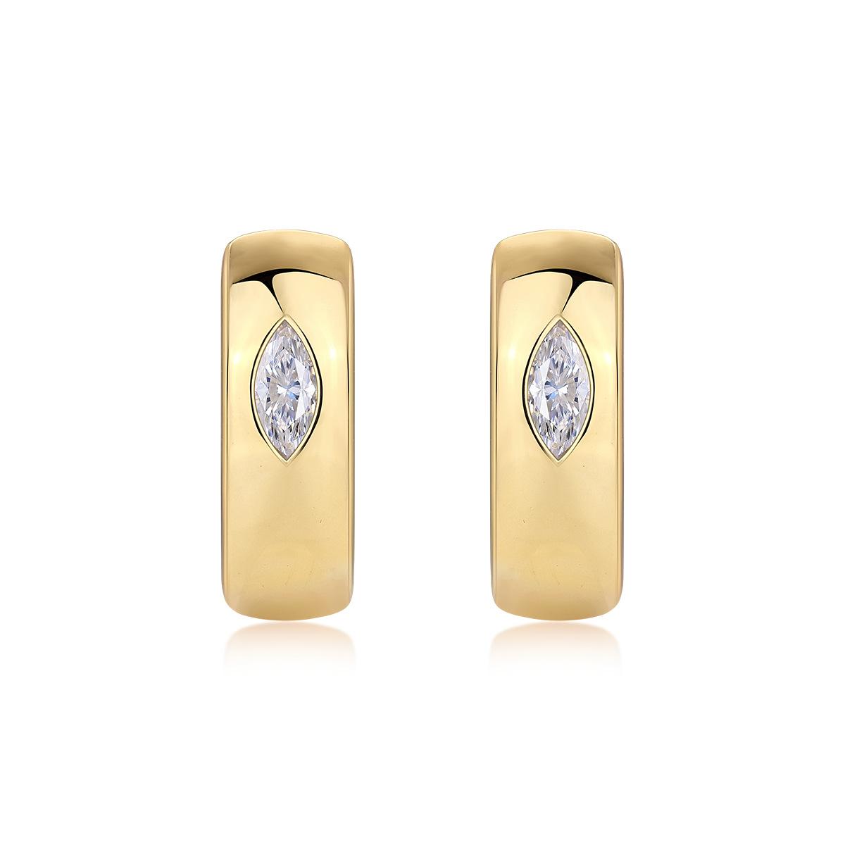 

Персонализированные популярные золотые кольца Tremella 925 для женщин, пожилых людей, антиаллергические серьги-пряжки Ins Wind Moissanite