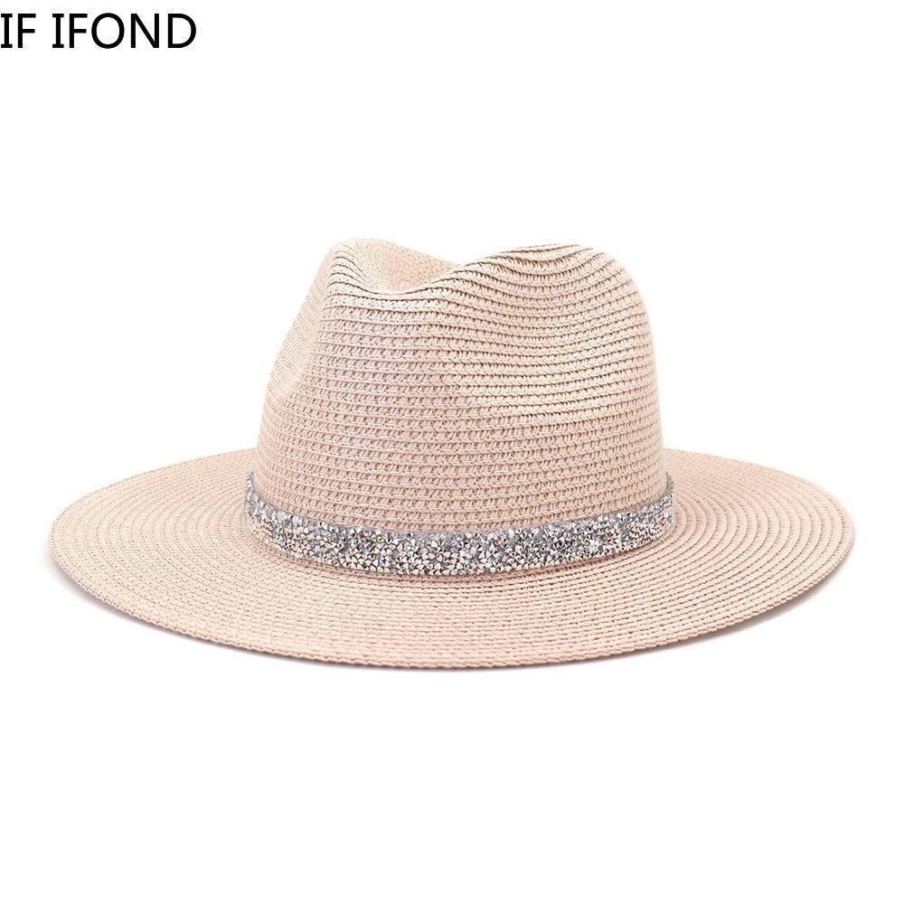 White Women Sun Hat Summer Wide Brim StrawTravel Beach Hats Big Size 60CM New Jazz Trilby Cap Chapeu Feminino Praia