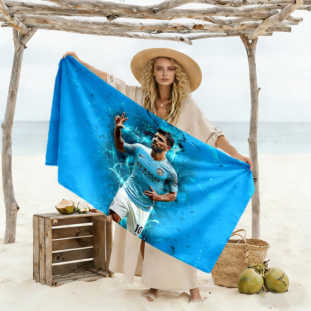Dynamic Soccer Action Beach Towel Super Soft Microfiber Quickdry Fabric Comfortable Lightweight Suitable for Swimming, Gym, Camping, Yoga Vacation