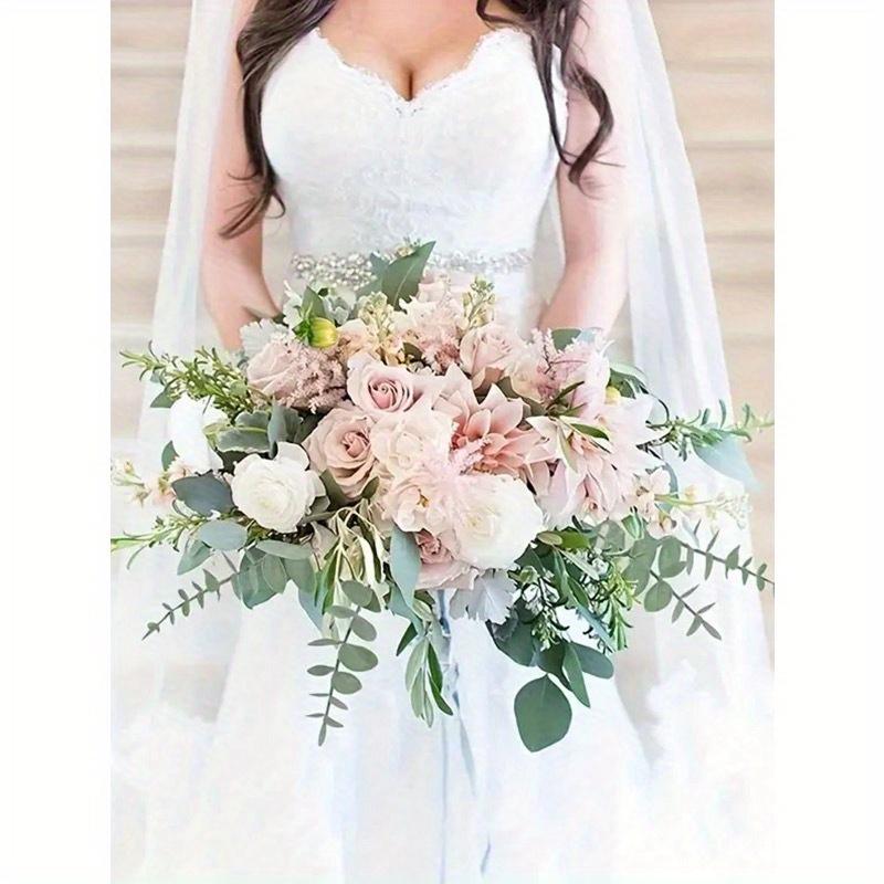 Eucalyptus Stems Artificial Plants Faux Eucalyptus Branches Faux Eucalyptus Stem For Wedding Bouquet Home Decor, Spring Summer Decor