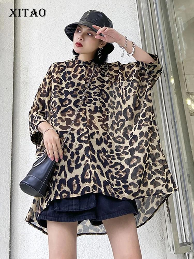 

XITAO Леопардовая женская рубашка XJ4287