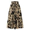 Printed Long Dress A Word Summer High-Grade Pleated Skirt Elastic Waist Women Clothes Print Long Dress Skirt