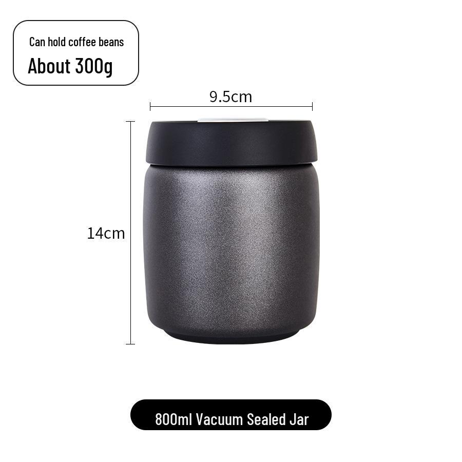 Press-Type Vacuum Sealed Coffee Storage Can, 304 Stainless Steel, Light-Blocking, Low Oxygen Fresh-Keeping