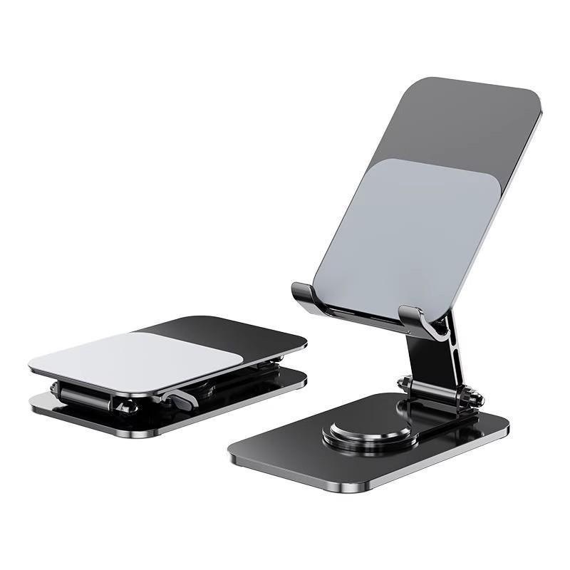 360° Rotating Full Metal Desktop Phone Stand - Telescopic, Folding, Logo Engraving, Ideal for Live Broadcast