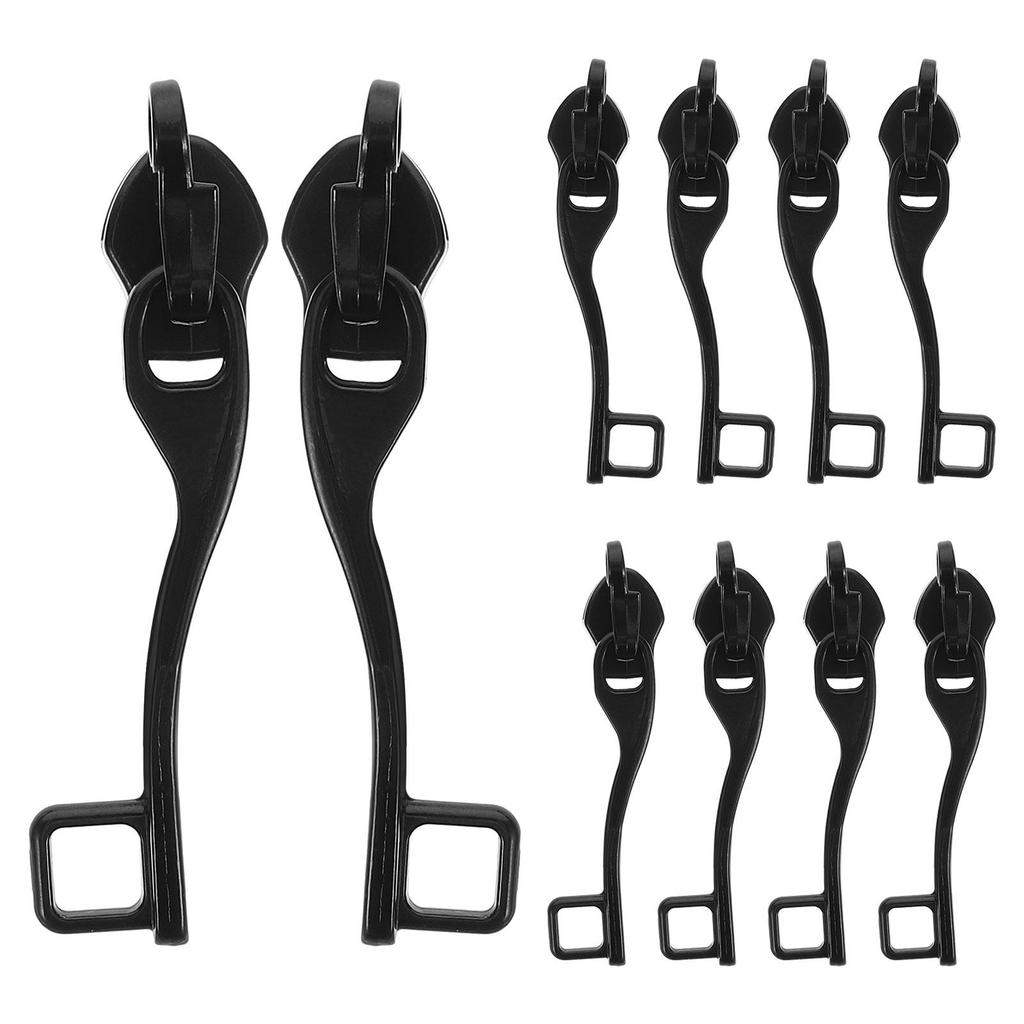 5Pairs Metal Double-Layer Zipper Heads Luggage Pull with Single Lock Hole Smooth Sliding Replacement Zipper Slider Repair Parts