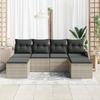 vidaXL 6-piece Garden Sofa Set with Light Grey Cushions Synthetic Rattan, vidaXL 2-seater Garden Sofa 3345812