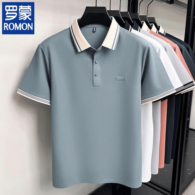 

Romon Men s Summer Business Casual Polo Shirt 130/58