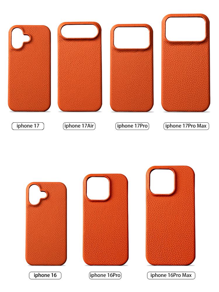 Lychee Natural Cowhide Leather for Magsafe Case for iPhone 17 Air 15 16 Pro Max 17Pro Magnetic Protector Luxury Phone Back Cover