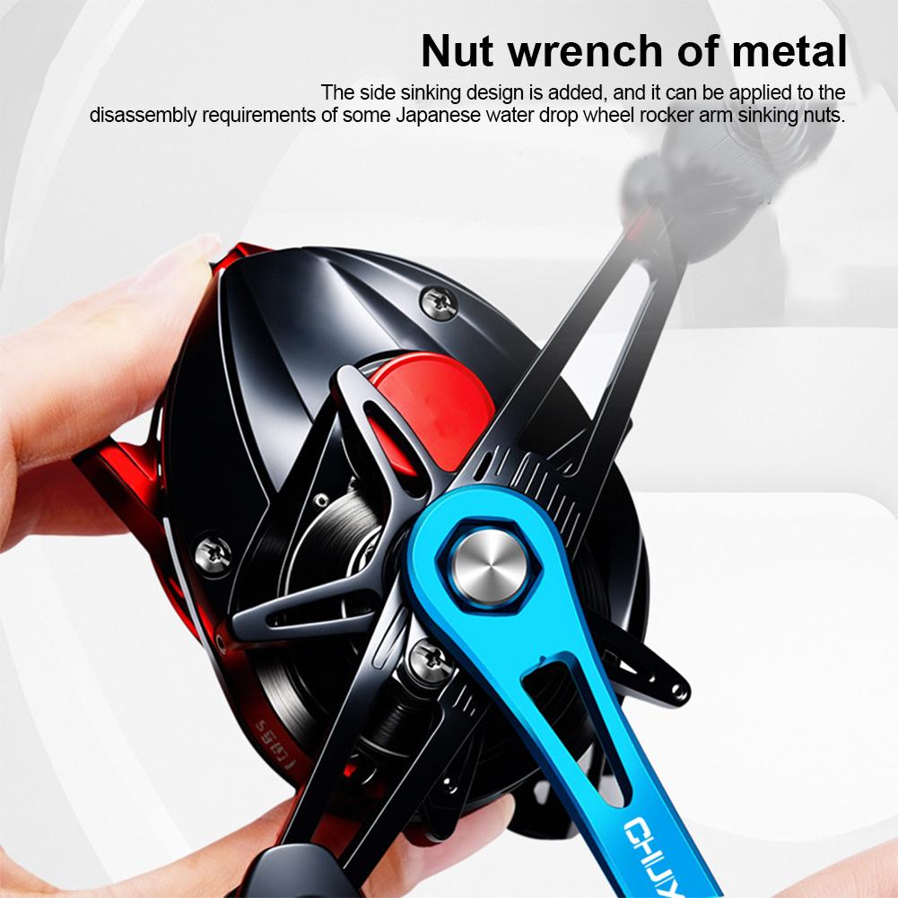 Lure Fishing Wheel Aluminum Alloy Disassembling Tool Fishing Wheel Maintenance Tool Including Disassembling Pin Wrench Trapezoidal Cone