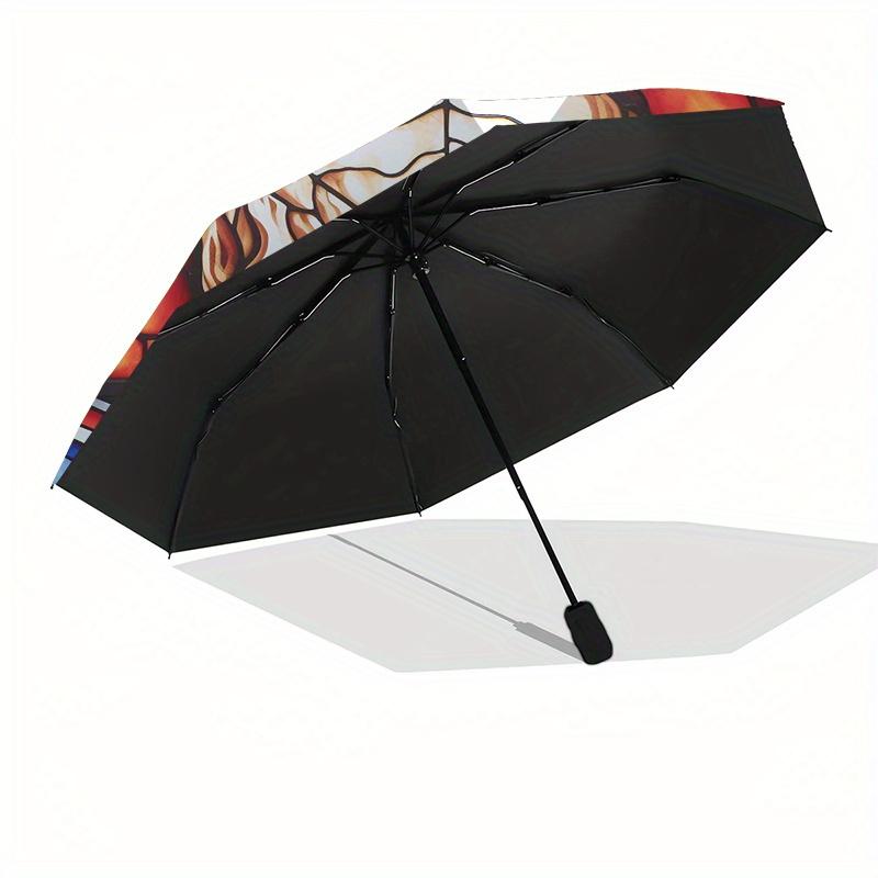 Stained Union Jack Skull ArtworkUmbrella, Portable 3-Fold Compact Umbrella,Christmas Gift ES657