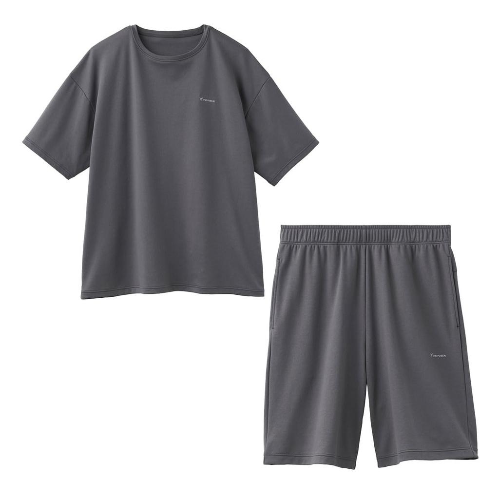 Recovery Wear Comfort Punch Set Up Unisex Short Sleeve Shorts Gray S [Venex]