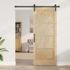 Sliding Door Natural 86 X 211 Cm Solid Pine Wood