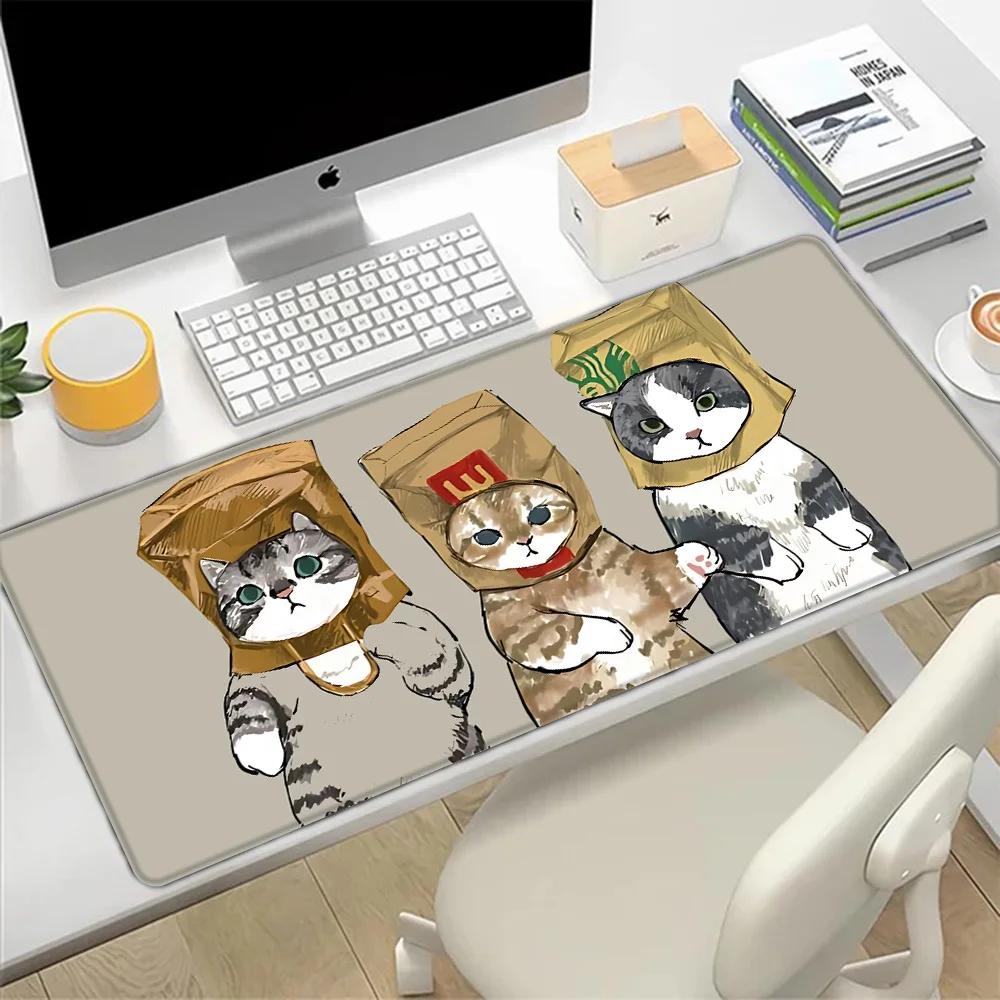 Cute cat mmofusands Mousepad HD Printing Computer Gamers Locking Edge Nonslip Mouse Pad XXLxcm Keyboard PC Desk Pad