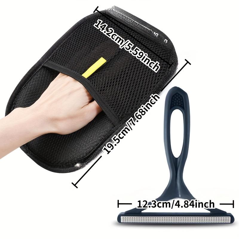 2-in-1 Pet Hair Remover Suitable for Cats and Dogs- Static Hair Removal Gloves and Sticky Brush- Special Static Cleaning Tool for Clothes, Car Seats