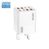 4USB+4PD 240W GaN Charger Plug 8 Ports USB C Charger for Huawei/Xiaomi/Samsung