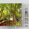 Green Forest Landscape Shower Curtain Set Hooks Spring Tree Senery Home Decor Bath Curtain Polyester Fabric Cloth for Bathr.