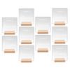 Acrylic Table Sign Holder with Wooden Base 10pcs Blank Clear Wedding Sign Number Place Card Holder Display Stand for Bar