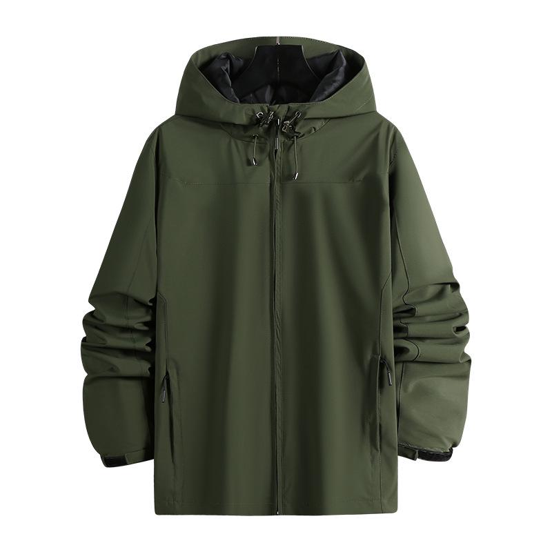 Men's Wind & Waterproof Solid Color Jacket: Spring/Autumn Style, Year-Round Mountaineering Single Layer