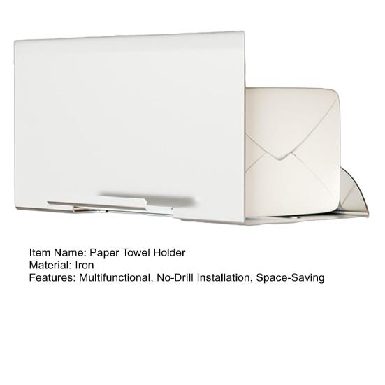 under Cabinet Paper Towel Holder Space Saving Tissue Box Holder No Drilling Tissue Dispenser with Mobile Phone Holder for Kitchen