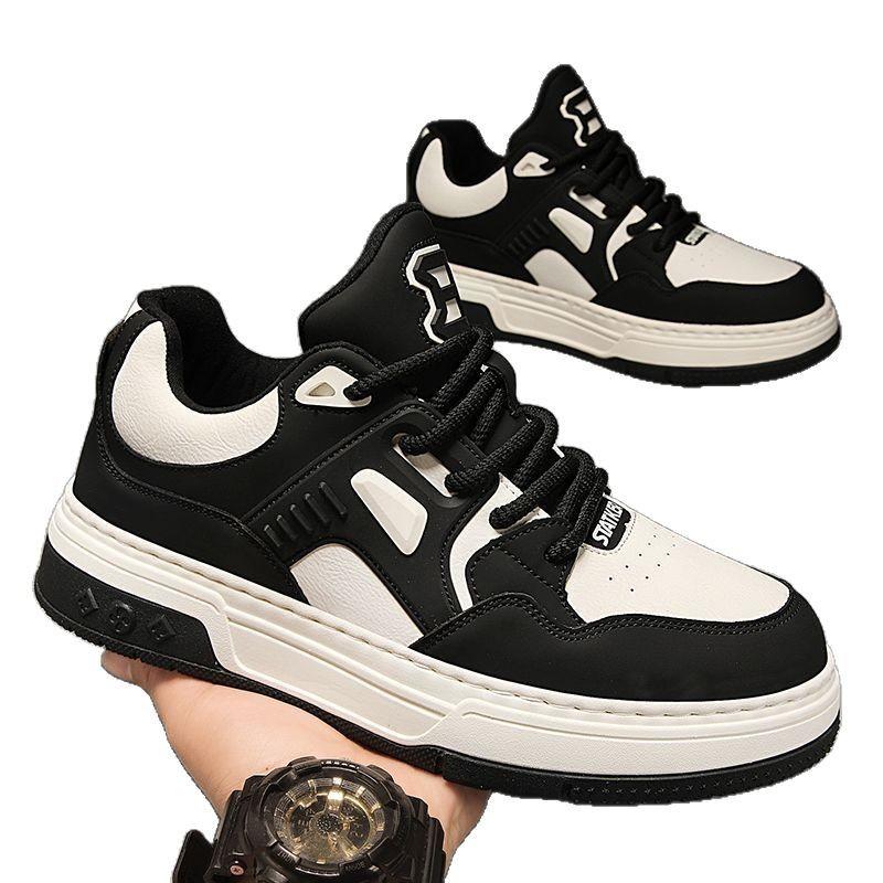 Men's Shoes New Year's Spring High-end Versatile Black and White Panda Shoes Student Sports and Casual White Trendy Shoes