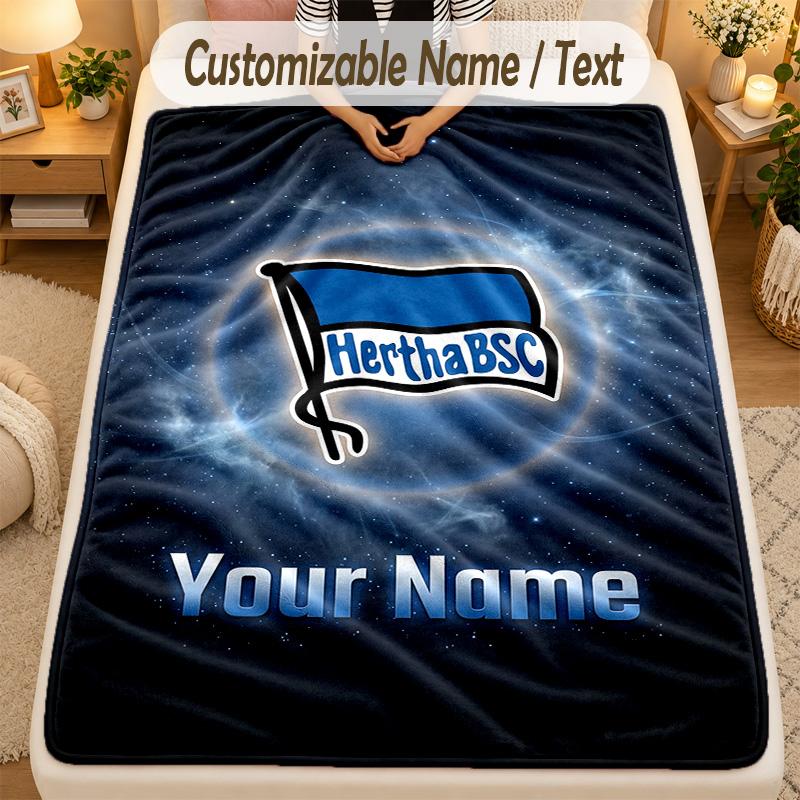 Flannel Blankethertha bsc Custom Name Text Personalized Soft Warm Throw Blanket Home Decor Gift