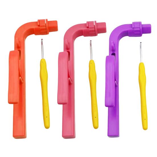1 Set Crochet Holder Beginners Crochet Helper 3 In 1 Crochet Yarn Tension Regulator Yarn Guide Relive Hand Fatigue Pain Gift for Crocheters Knitters