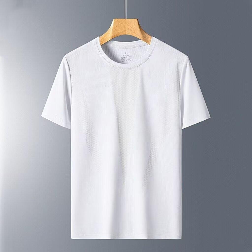Men's Quick-Dry Ice Silk Mesh T-Shirt - Summer Fitness & Casual Wear