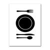 Life Minimalist Poster Picture For Kitchen Home Deco Nordic Wall Art Canvas Print Black And White Cartoon Painting Pop Tableware