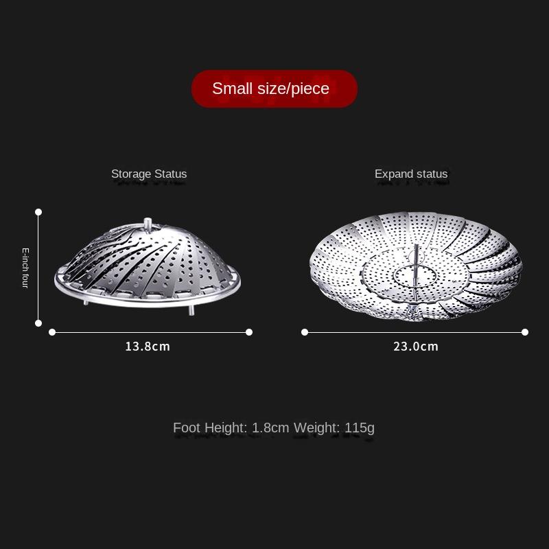 HANYANG 304 Stainless Steel Folding Steamer Tray Steam Rack Steam Drawer Telescopic Lotus Fruit and Vegetable Tray Draining Tray