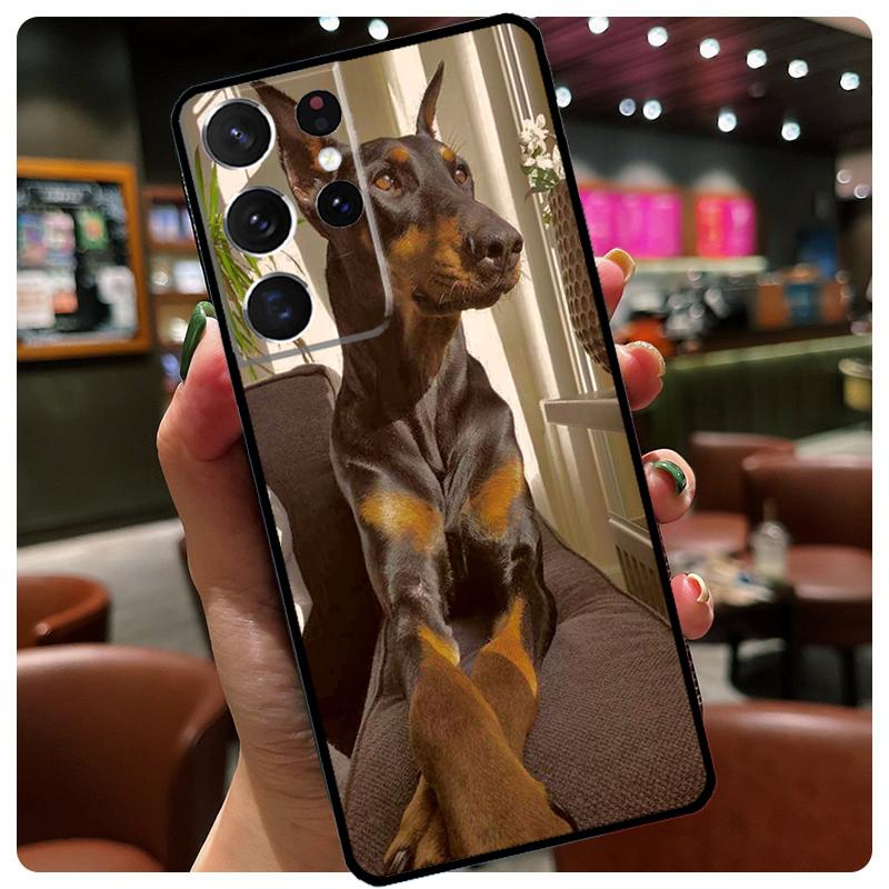Doberman Dog Phone Case For Samsung Galaxy S25 S24 S23 S22 S21 S20 Ultra S9 S10 Plus S25 FE S24 FE Cover