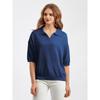 Summer Women's T-shirt Plus Size Thin POLO Collar Fashion Casual Versatile Short-sleeved Knitted Tops