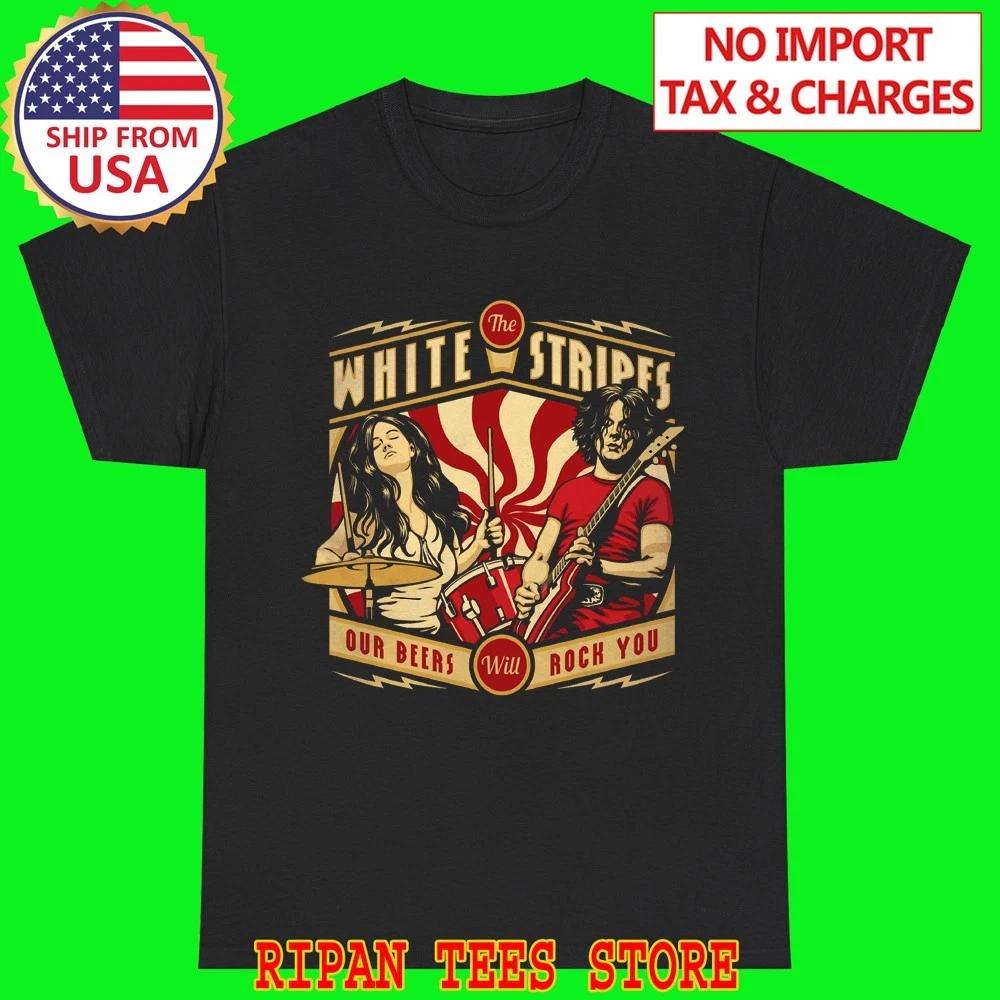 The White Stripes Black T-Shirt Tee Top Unisex 2XL