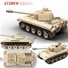 Military World War II Weapons Tiger Heavy Panther Leopard Medium Churchill Tank Building Blocks WW2 Army City Bricks Kids Toys