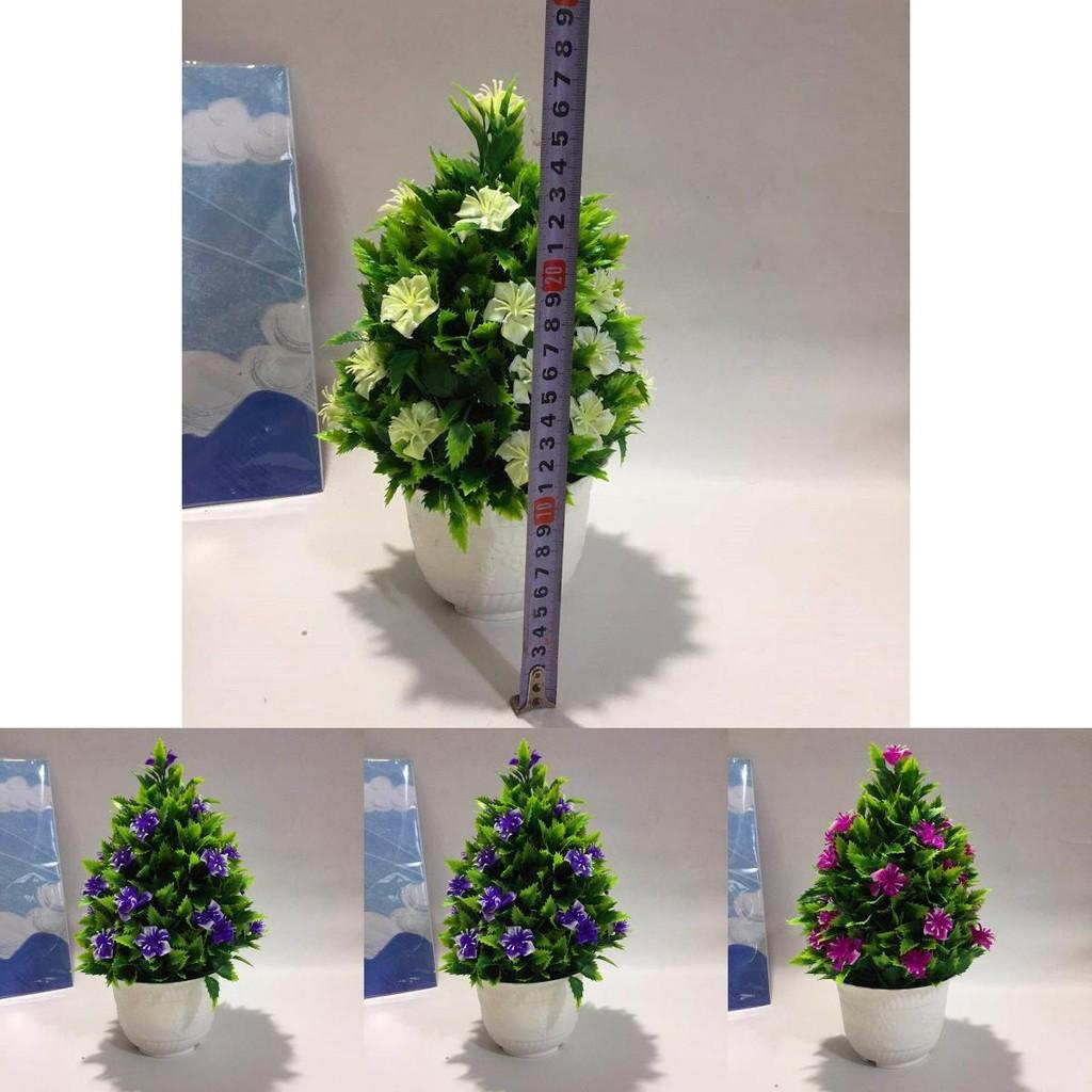 Künstlicher grüner Pflanzentopf mit 26 Kirschblüten für Schreibtisch im Büro und Wohnzimmer