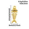 5pcs/Lot Gold Color Vintage Fashion Stainless Steel Fish Pendants For Jewelry Making Supplies Animal Charm Oil Dripping Pendant