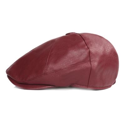 Leder Achteckmütze Damen. Lederkappe Winter Baskenmütze Hut Hut Literarische Jugend Modehut