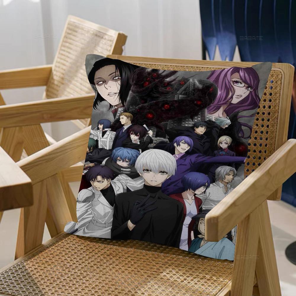 Japanese Anime T-tokyo G-Ghoul Pillowcase Toon Gift Cushion Cover Bedroom Home Sofa Chair Seat Decor Pillow Case