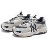 MLB Big Ball Tessuto Chunky Ecopelle Vintage Suola Spessa Ammortizzante Rialzante Scarpe Basse da Papà Sneaker Unisex Grigio 3ASHC3S1N-50CGS